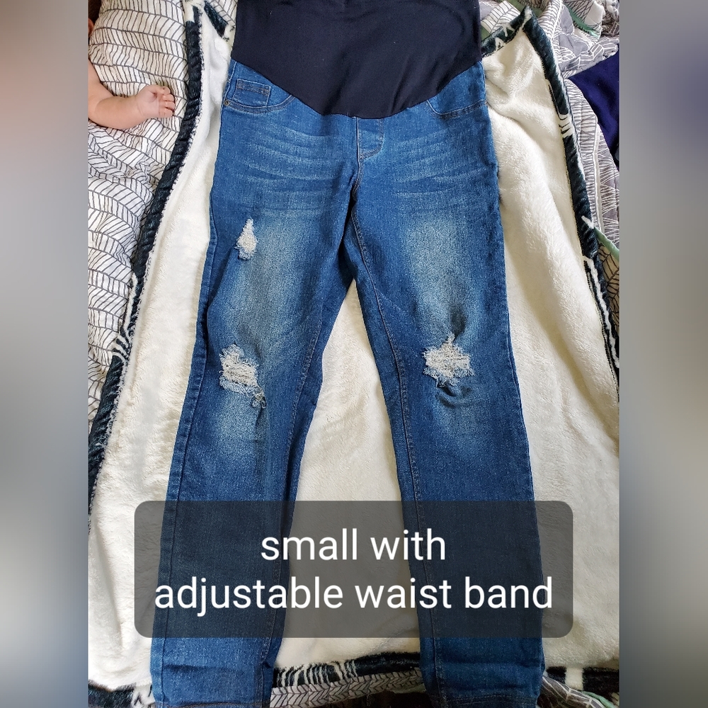 Maternity Jeans with Adjustable Waist Band